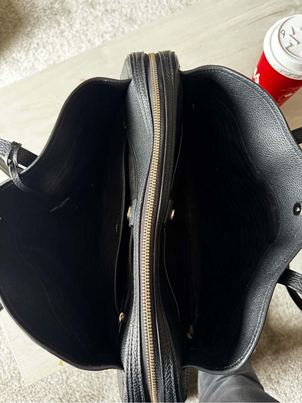 kate spade Black Pebbled Leather Shoulder Work Tote - Picture 4 of 7